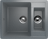 Мойка кухонная прямоугольная, две чаши без крыла, искусственный камень, цвет темно-серый (ES-21/309)