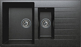 Мойка кухонная прямоугольная, искусственный гранит (кварц), цвет черный (R-118/911)
