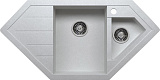 Мойка кухонная угловая, искусственный гранит (кварц), цвет серый металлик (R-114/001)
