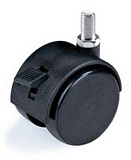 Мебельное колесо, черное, D=50 мм, с тормозом, со штырём М8 (NW50/01/02) Мебельное колесо, черное, D=50 мм, с тормозом, со штырём М8 (NW50/01/02)