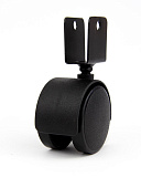 Мебельное колесо, черное, D=50 мм, без тормоза, П-образное крепление (NW50/00/03) Мебельное колесо, черное, D=50 мм, без тормоза, П-образное крепление (NW50/00/03)