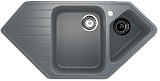 Мойка кухонная угловая, две чаши с крылом, искусственный камень, цвет темно-серый (ES-25/309)