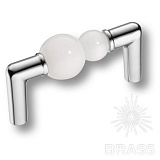 Ручка скоба Atomo эксклюзивная коллекция белая смола, глянцевый хром 64 мм (15.189.64 AT WH 07)