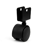 Мебельное колесо, черное, D=40 мм, без тормоза, П-образное крепление (NW40/00/03) Мебельное колесо, черное, D=40 мм, без тормоза, П-образное крепление (NW40/00/03)