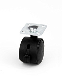 Мебельное колесо, черное, D=40 мм, с тормозом (NW40/01/01) Мебельное колесо, черное, D=40 мм, с тормозом (NW40/01/01)